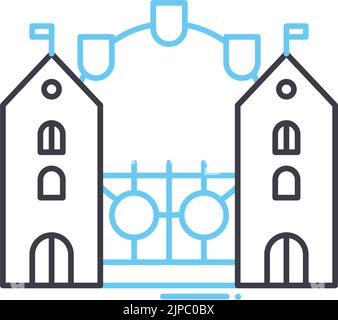 Leitsymbol für den Freizeitpark, Umrisssymbol, Vektordarstellung, Konzeptschild Stock Vektor