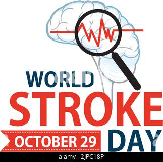 Illustration zum World Stroke Day Banner Stock Vektor
