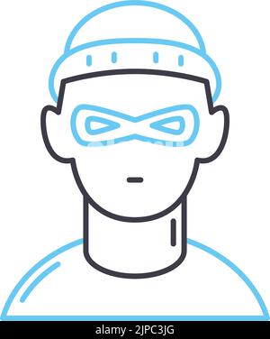 Symbol für die Diebstahllinie, Umrisssymbol, Vektordarstellung, Konzeptschild Stock Vektor