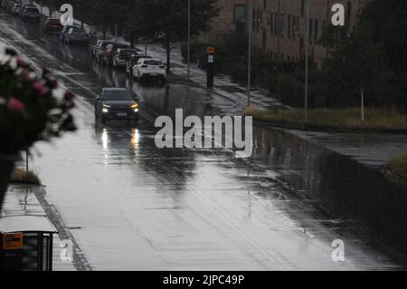 Kastrup/Copenahgen /Dänemark/16 August 2022/Schlechtes Regenwetter in Kastrup die dänische Hauptstadt Kopenhagen. (Foto. Francis Joseph Dean/Dean Pictures. Stockfoto