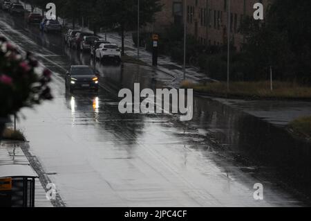 Kastrup/Copenahgen /Dänemark/16 August 2022/Schlechtes Regenwetter in Kastrup die dänische Hauptstadt Kopenhagen. (Foto. Francis Joseph Dean/Dean Pictures. Stockfoto