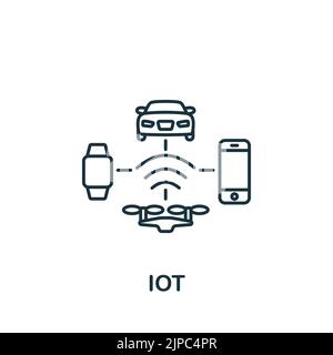 IoT-Symbol. Line Simple Industrie 4,0 Icon für Templates, Webdesign und Infografiken Stock Vektor
