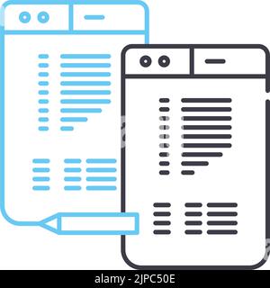 Texteditor Zeilensymbol, Umrisssymbol, Vektordarstellung, Konzeptzeichen Stock Vektor