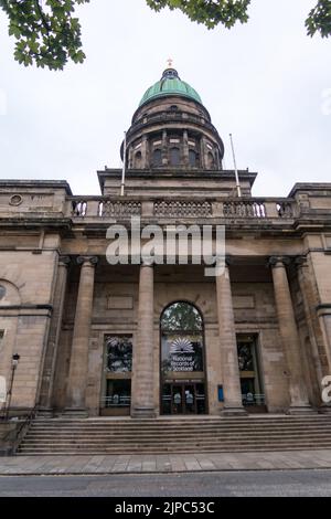 Blick auf georgianische Gebäude in der Neustadt von Edinburgh Stockfoto