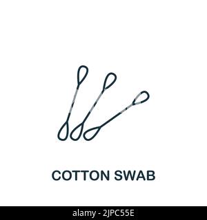 Symbol für Wattestäbchen. Einfaches Liniensymbol für Vorlagen, Webdesign und Infografiken Stock Vektor