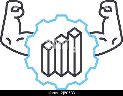 Symbol für Produktivitätslinie, Umrisssymbol, Vektordarstellung, Konzeptschild Stock Vektor