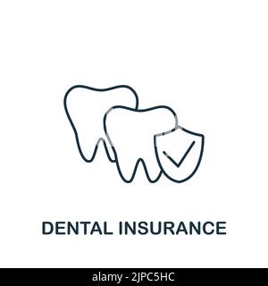 Symbol „Zahnversicherung“. Line Simple Insurance Icon für Vorlagen, Webdesign und Infografiken Stock Vektor