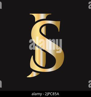 Anfangsbuchstabe JS, SJ Logo Design Vektor Vorlage. Monogram JS-Logo Luxus-Symbol Stock Vektor