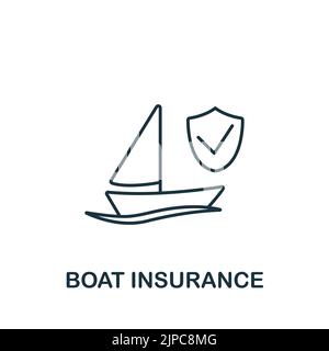 Symbol „Bootsversicherung“. Line Simple Insurance Icon für Vorlagen, Webdesign und Infografiken Stock Vektor