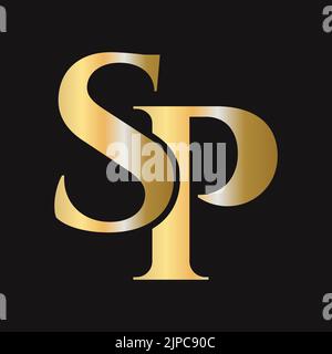 Anfangsbuchstabe SP, PS-Logo-Design-Vektorvorlage. Monogram SP Logo Luxus-Symbol Stock Vektor