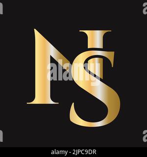 Anfangsbuchstabe SN, NS-Logo-Design-Vektorvorlage. Monogram SN-Logo Luxus-Symbol Stock Vektor
