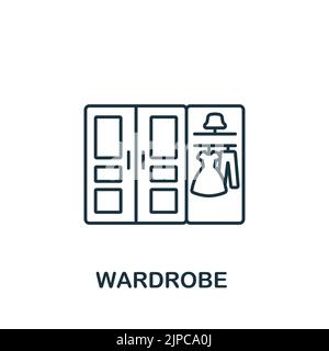 Garderobensymbol. Line Simple Interior Möbel Symbol für Vorlagen, Web-Design und Infografiken Stock Vektor