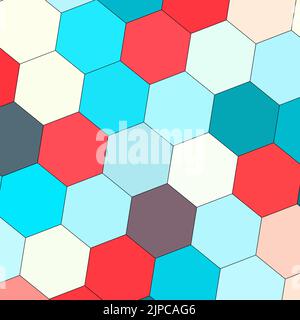 Geometrie Hexagon Wand Textur Hintergrund mehrfarbige Wabenmuster Tapete Stockfoto