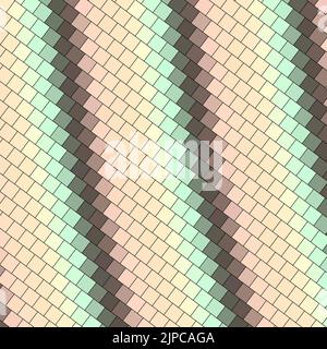 Abstrakt quadratisch bunte Palette Backstein Wand Textur Hintergrund mit geometrischen dekorative Illustration von Offset Quads Raster Muster Hintergrund Design Stockfoto