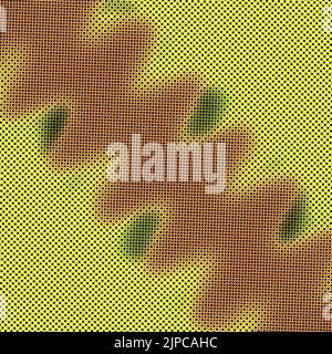 Moderne stilvolle Halbton-Textur mit Random Multicolored Size Kreisen und Ringen als chaotisches Mosaik-Muster wie verschwommener Hintergrund für Tapeten Stockfoto