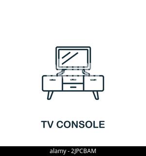 Symbol für die TV-Konsole. Line Simple Interior Möbel Symbol für Vorlagen, Web-Design und Infografiken Stock Vektor