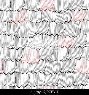 Nahtloses Muster im Doodle-Stil, inspiriert von der Mikrostruktur der Schmetterlingsflügel Stock Vektor