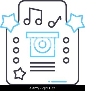 jukebox-Liniensymbol, Umrisssymbol, Vektordarstellung, Konzeptzeichen Stock Vektor