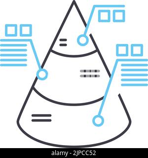 Symbol für dreieckige Diagrammlinie, Umrisssymbol, Vektordarstellung, Konzeptzeichen Stock Vektor