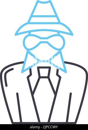 Spionagelinie-Symbol, Umrisssymbol, Vektordarstellung, Konzeptzeichen Stock Vektor