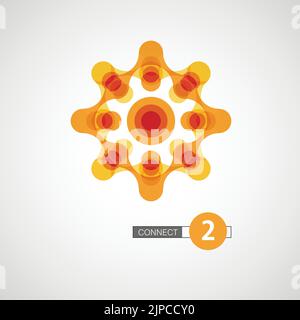 Flacher Satz. Digitaler Hintergrund. Modernes, flaches Design. Abstrakter Hintergrund Technologie Grafikdesign. Business Network-Konzept Stock Vektor