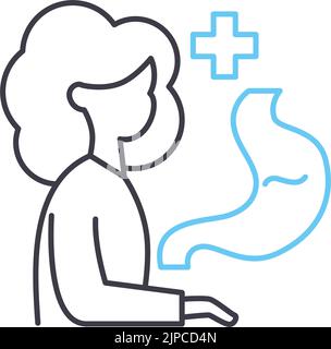 Liniensymbol für Gastroenterologen, Umrisssymbol, Vektordarstellung, Konzeptzeichen Stock Vektor