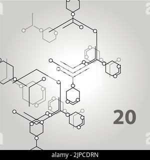 Verbinden von Punkten im abstrakten Stil. Abstrakter Hintergrund Technologie Grafikdesign Stock Vektor