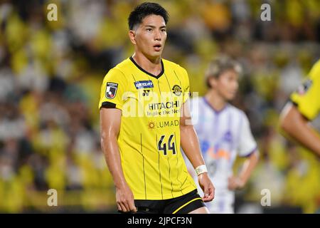 Kashiwa, Chiba, Japan. 14. August 2022. Takumi Kamijima von Kashiwa Reysol während des Liga-Spiels 2022 J1 zwischen Kashiwa Reysol und Sanfrecce Hiroshima im Sankyo Frontier Kashiwa Stadium Hitachidai in Kashiwa, Chiba, Japan, 14. August 2022. Quelle: AFLO/Alamy Live News Stockfoto