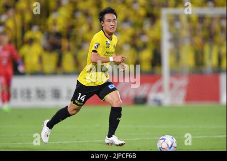 Kashiwa, Chiba, Japan. 14. August 2022. Tomoya Koyamatsu von Kashiwa Reysol während des Liga-Spiels 2022 J1 zwischen Kashiwa Reysol und Sanfrecce Hiroshima im Sankyo Frontier Kashiwa Stadium Hitachidai in Kashiwa, Chiba, Japan, 14. August 2022. Quelle: AFLO/Alamy Live News Stockfoto