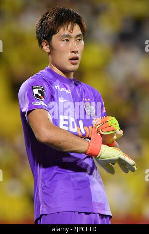 Kashiwa, Chiba, Japan. 14. August 2022. Keisuke Osako von Sanfrecce Hiroshima beim Ligaspiel 2022 J1 zwischen Kashiwa Reysol und Sanfrecce Hiroshima im Sankyo Frontier Kashiwa Stadium Hitachidai in Kashiwa, Chiba, Japan, 14. August 2022. Quelle: AFLO/Alamy Live News Stockfoto