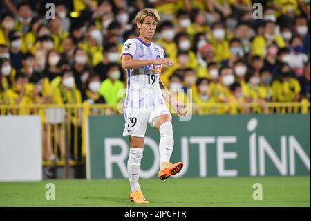 Kashiwa, Chiba, Japan. 14. August 2022. Sho Sasaki von Sanfrecce Hiroshima beim Ligaspiel 2022 J1 zwischen Kashiwa Reysol und Sanfrecce Hiroshima im Sankyo Frontier Kashiwa Stadium Hitachidai in Kashiwa, Chiba, Japan, 14. August 2022. Quelle: AFLO/Alamy Live News Stockfoto