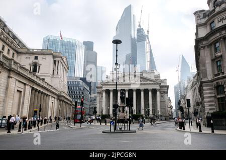 Bank of England, London, Großbritannien. 17. August 2022. Wirtschaft: Die Inflation steigt auf 10,1 %. Kredit: Matthew Chattle/Alamy Live Nachrichten Stockfoto