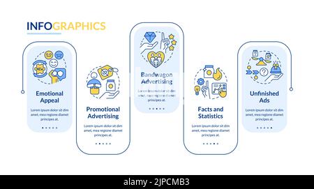 Werbestrategien in Marketing Rechteck Infografik Vorlage Stock Vektor