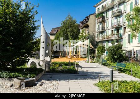 Lausanne Stadtbild Wohnviertel Stockfoto