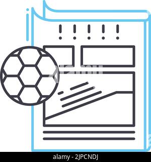 Sport News Linie Symbol, Umriss Symbol, Vektor-Illustration, Konzept Zeichen Stock Vektor