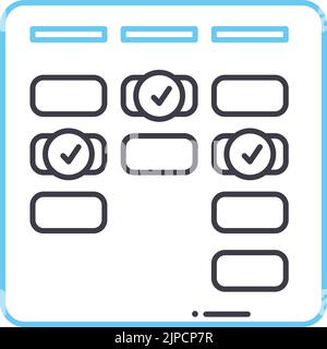 kanban-Liniensymbol, Umrisssymbol, Vektordarstellung, Konzeptzeichen Stock Vektor