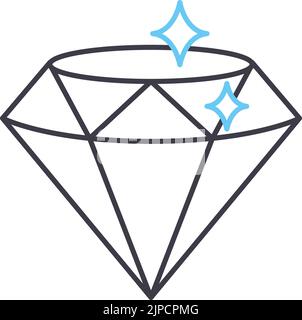Qualitätsdiamantlinie Symbol, Umrisssymbol, Vektordarstellung, Konzeptzeichen Stock Vektor