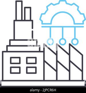 Liniensymbol für Smart Asset Management, Umrisssymbol, Vektordarstellung, Konzeptschild Stock Vektor