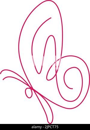 Schmetterlingslinie Kunst Bild Illustration Vorlage Stock Vektor