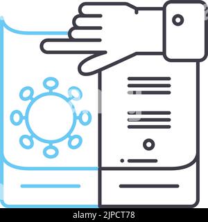 Medizinische Literatur Liniensymbol, Umrisssymbol, Vektordarstellung, Konzeptzeichen Stock Vektor