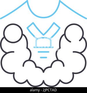 Schilddrüsen-Screening-Testliniensymbol, Umrisssymbol, Vektordarstellung, Konzeptzeichen Stock Vektor