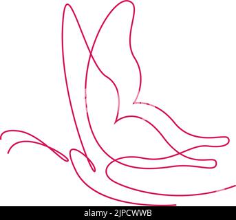 Schmetterlingslinie Kunst Bild Illustration Vorlage Stock Vektor