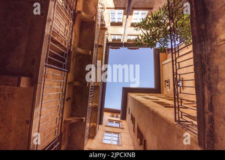 Lyon, Traboule, Métro, Fleuve, Funiculaire, Zusammenfluss Stockfoto