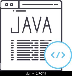 java-Liniensymbol, Umrisssymbol, Vektordarstellung, Konzeptzeichen Stock Vektor