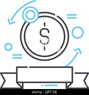 Geld-zurück-Garantie-Linie Symbol, Umriss-Symbol, Vektor-Illustration, Konzept-Zeichen Stock Vektor