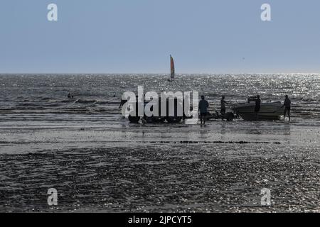 Ault Onival, le phare, la plage, Stockfoto