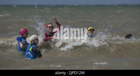 Plage de Ault Onival, longe Côte Stockfoto