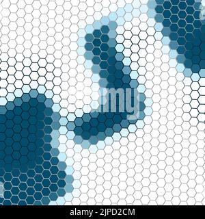 Geometrie Hexagon Wand Textur Hintergrund mehrfarbige Wabenmuster Tapete Stockfoto