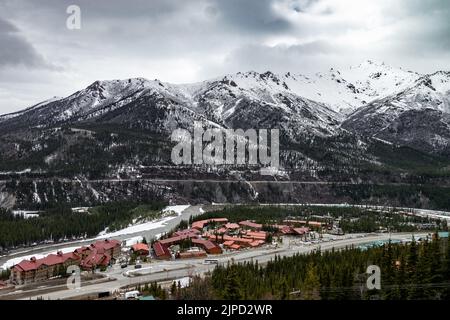 Der Denali Canyon von der Grande Dernali Lodge in Denali, Alaska Stockfoto