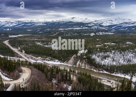 Der Denali Canyon von der Grande Dernali Lodge in Denali, Alaska Stockfoto